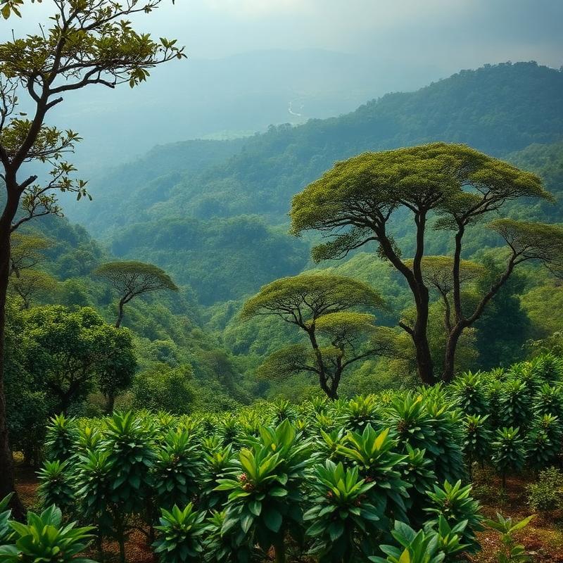 Guji premium Ethiopian coffee region showing heirloom Arabica cultivation